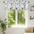 thumbnail image 6 of Abstract Brown Valances for Windows, 42 x 18in, Blue Floral Vintage Watercolor Blossom Flowers Rod Pocket Kitchen Valance Curtain Light Filtering Window Treatments for Living Room Bedroom, 1 Panel, 6 of 7