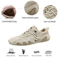 thumbnail image 2 of Women's Walking Shoes Retro Fashion Casual Shoes Outdoor Non-slip Sneakers Comfortable Lightweight Loafers White 6.5 US, 2 of 7