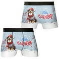 thumbnail image 3 of Hello Winter Australian Shepherd Smiling in Red Scarf Hat Welcome Christmas All Over Print Boxer Briefs Underwear for Men Dad Aussie Dog Lover Gifts - 00017, 3 of 6