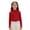 Red, variant on Girls Shirts Ribbed Long Sleeve Shirt Soft Stretch Blend Tee for Kids Casual Top with Classic Fit Black 5 Years-6 Years
