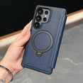 thumbnail image 2 of Allytechgroup For Samsung Galaxy A17 5G Flip Case with Magnetic Kickstand, Shock-Absorbent PU Leather Protective Cover, Lightweight Non-Slip Basic Case with Card Pocket For Women Men, Blue, 2 of 4