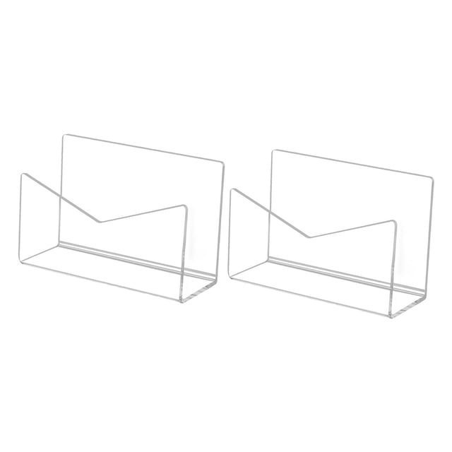 sobre de letras de escritorio de 2 piezas sobres de almacenamiento de sobres de almacenamiento Organizador ligero práctico Moderno acrílico Versátil Transparente