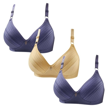 Gnurob Womens Plus Size Bralettes With Support  3 Pack No Underwire Padded Bra Lace Push Up Brassiere Comfort Breathable Bras Hide Back Fat Bralette for Women Clearance Saving A03-Blue XX-Large