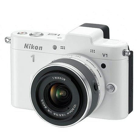 Nikon 1 White V2 Digital SLR Camera with 14.2 Megapixels and 10mm-30mm Lens Included
