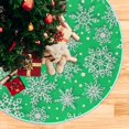 thumbnail image 3 of FMSHPON Christmas Snowflakes Green White Winter Snow Xmas Christmas Tree Skirt Stand Mat for Holiday Party Decoration Indoor Outdoor 36 inches, 3 of 6