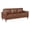 Chocolate, variant on Pemberly Row Faux Leather 3-Seat Sofa with Square Arms 300 lbs in Chocolate