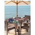 thumbnail image 2 of Outdoor Tablecloth with Umbrella Hole and Zipper, Navy Blue Christmas Square Table Cloth 60x60 Inch Waterproof Tablecloth, Gnomes Xmas Tree Poinsettia Eucalyptus Picnic Table Cover for Patio Camping, 2 of 7