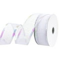 thumbnail image 3 of Homeford Christmas Glittered Net Metallic Edge Wired Ribbon, 1-1/2-inch, 10-yard, Iridescent White, 3 of 3
