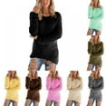 thumbnail image 5 of Hazel Tech Women Fluffy Loose Fit Solid Long Sleeve Sweaters Casual Fuzzy Hoodies Soft Comfy Warm Fleece Sweatshirt, 5 of 6