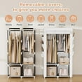 thumbnail image 4 of Portable Closet Wardrobe for Hanging Clothes with 4 Storage Shelves, 2 Hanging Rods and 6 Pockets, Stable and Easy Assembly Clothes Rack with Cover Free Standing Closet for Bedroom, Grey, 4 of 18