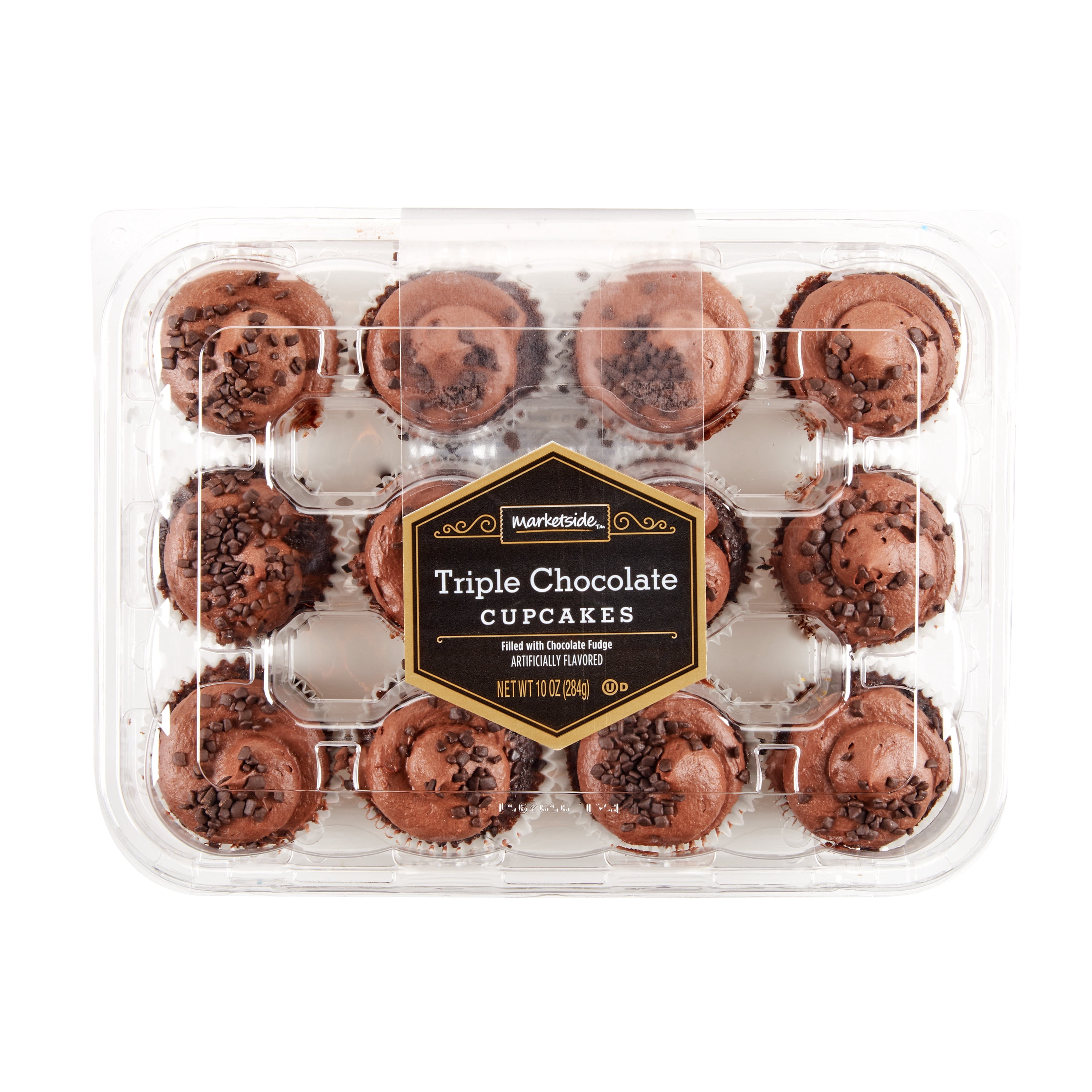 Marketside Mini Triple Chocolate Cupcakes 10 Oz 12 Count Walmart Com Walmart Com