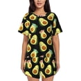 thumbnail image 1 of Fotbe Flowers Avocado Conjunto de Pijama Estampado para Mujer, 2 Piezas, Ropa de Dormir con Camiseta de Manga Corta y Shorts Suaves-Medium, 1 of 6