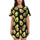 thumbnail image 1 of Balery Flowers Avocado Conjunto de Pijama para Mujer con Estampado, Dos Piezas de Manga Corta y Shorts, Ropa de Dormir Suave con Cuello Redondo y Bolsillos-Large, 1 of 6