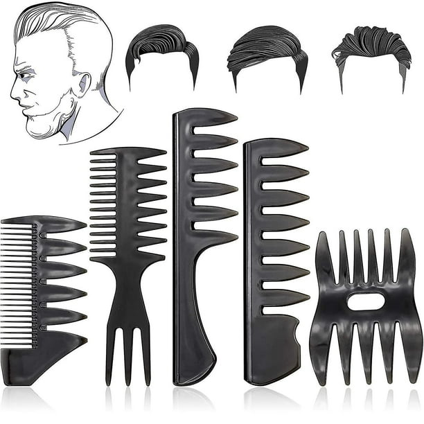 Juego de peines de peinado para hombre, 5 piezas, peine de peinado Retro clásico para hombre, profesional