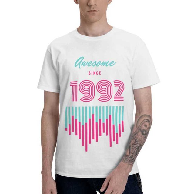 Camisetas geniales desde 1992 para hombre, camisetas gráficas, camisetas de algodón, camisetas de manga corta, camiseta de 29 años, regalo de cumpleaños número 29, merchandising