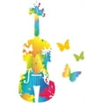 thumbnail image 1 of Violin Colorful Butterflies Cartoon Customized Wall Decal - Custom Vinyl Wall Art - Personalized Name - Baby Girls Boys Kids Bedroom Wall Decal Room Decor Wall Stickers Decoration Size (30x27 inch), 1 of 1