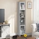 thumbnail image 2 of Costway Gabinete de Almacenamiento de Baño Alto, Gabinete de Torre Delgado Independiente con 2 Estantes Abiertos, 1 Estante Ajustable & Puertas de Vidrio Templado,, Gris, 2 of 2
