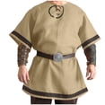 thumbnail image 1 of Blusa de manga medieval renacentista de color liso para hombre, ideal para cosplay y el Día de Todos los Santos., 1 of 3