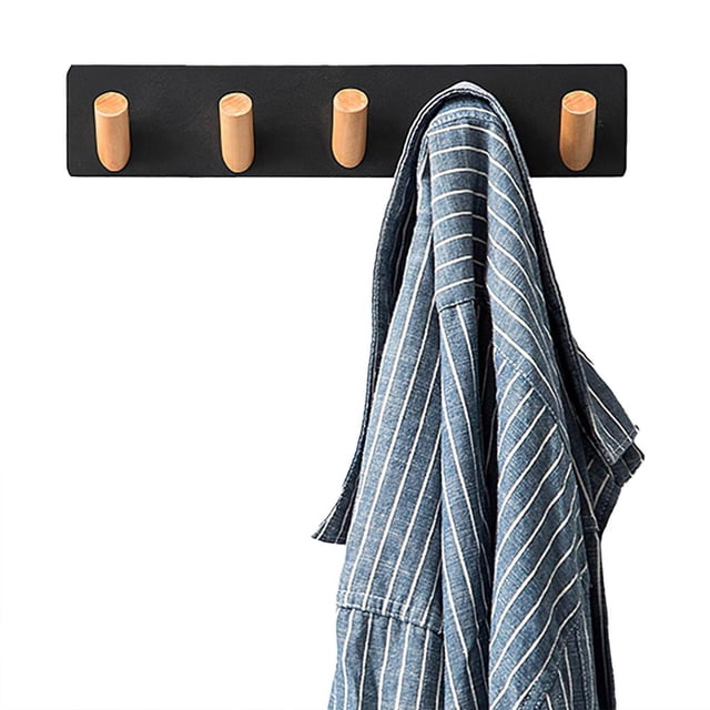 Gancho De Troncos Sin Perforaciones Gancho De Abrigo De Porche Colgador De Pared Tienda De Ropa Colgador De Pared Gancho De Abrigo De Madera Para El Dormitorio Del Hogar Del Hotel Minnieouse TO004188-00