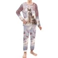 thumbnail image 2 of DISNIMO Snow Wolf Pajamas for Kids Boys Size 4 Girls Pajamas 2 Piece Set Kids Pjs Boys Long Sleeve Lounge Wear Set for Kids Sleepwear Set Girls Pj with Pants with Pockets, 2 of 7