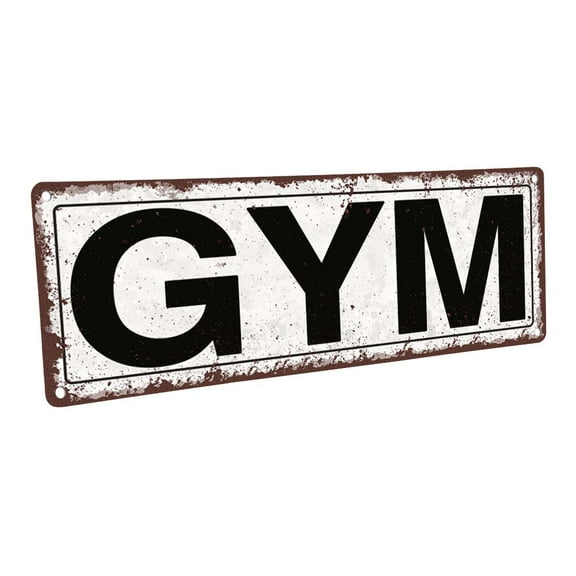 Gym 4"x12" Metal Sign, Wall Décor for Home and Office