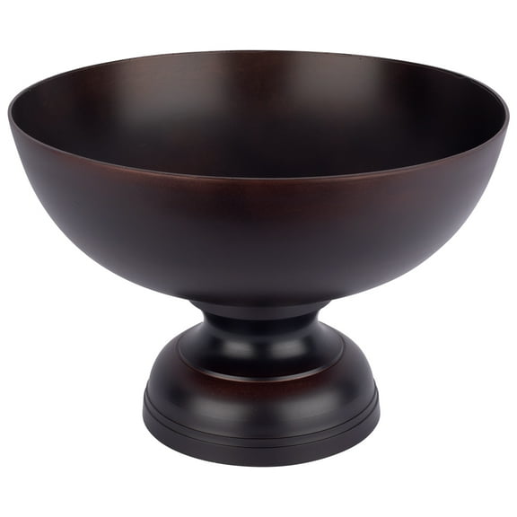Koyal Wholesale Bronze Modern Minimalist Round Pedestal Bowl Metal Compote Bowl Vase Ideal for Centerpiece, 10" x 7"