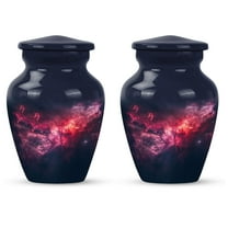 SUBSH Cosmic Galaxy Urn - Small Cremation Keepsakes for Ashes - Urns for Human Ashes - Adult Urns for Human Ashes Women - Urn for Ashes Adult Male - Cremation Memorial (3 INCH Pack of 2)