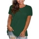 thumbnail image 1 of Tops de Manga Corta de Algodón para las Mujeres Impreso 3/4 Mangas Blusa, Cuello Redondo Bolsillo Ocasional Imitación Algodón Superior, 1 of 4