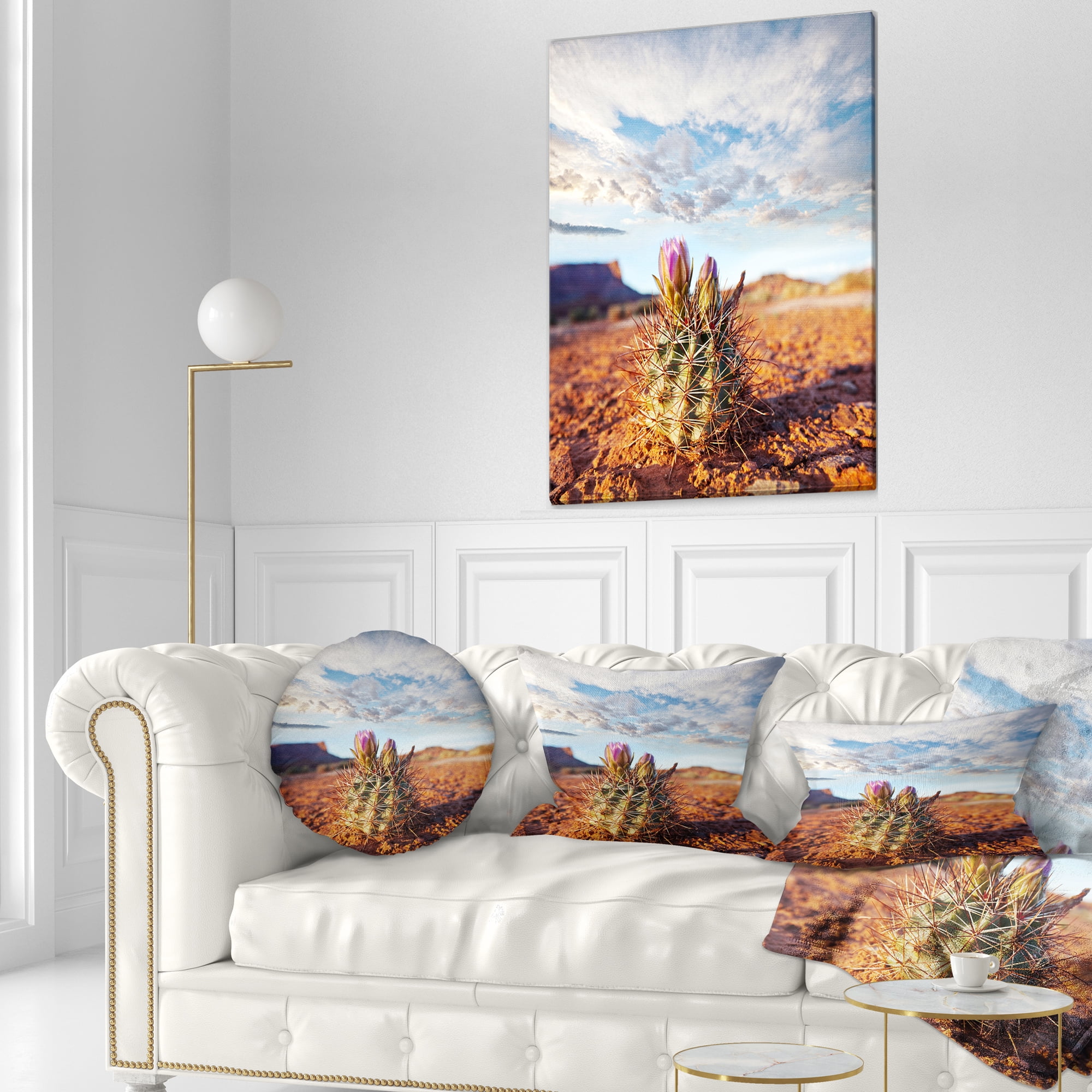 Designart 12" x 20" Brown Polyester Throw Pillow