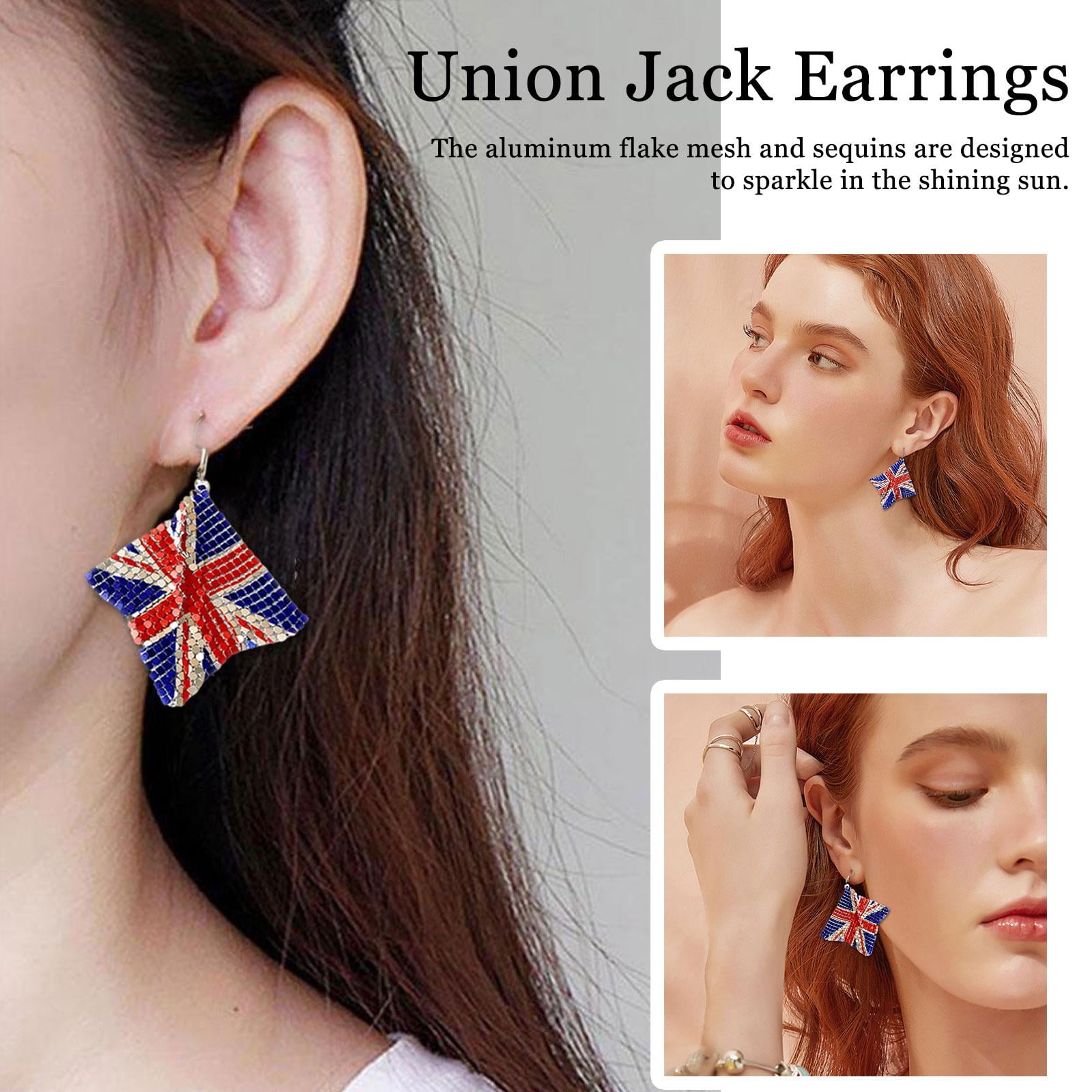 Colorful British Flag Earrings Diy Craft Jewelry Making Accessories T4B0
