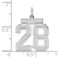 thumbnail image 2 of 925 Sterling Silver Medium Satin Number 28 Charm Pendant, 2 of 7