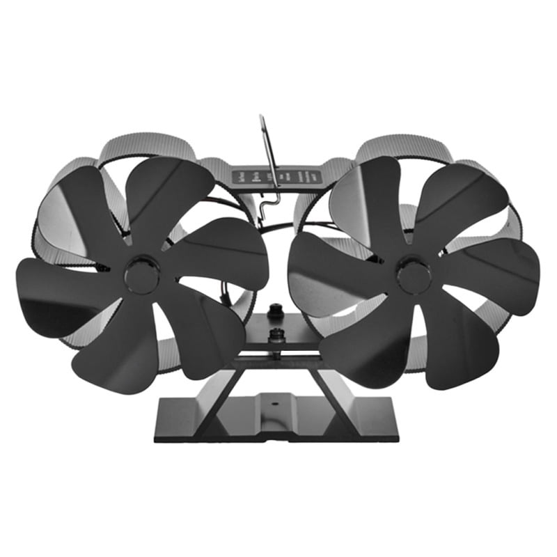 Double 6Blades Heat Powered Stove Fan for Wood / Log Burner/Fireplace