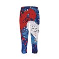 thumbnail image 4 of Pantalones de Pijama Capri para las Mujeres Día de la Independencia Impreso Leggings, 3/4 Longitud Pantalones Capris Cintura Elástica Alta, Poliéster Desgaste Casual, 4 of 8
