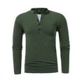 thumbnail image 2 of Fesfesfes Blouse Shirt for Men Multi Button Long Sleeve T-Shirt Stand Collar Sports Long Sleeve Stand-up Collar Blouse & Shirt, 2 of 5