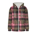 thumbnail image 6 of Ounisa Women's Flannel Hooded Plaid 2025 Shacket Thick Coat Winter Coat for Warmth Button down Warm and Fuzzy Fleece Jacket, 6 of 6
