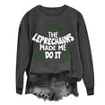 thumbnail image 2 of BLTIBY 2025 St. Patrick's Day Sweatshirt for Women Lucky Shamrock Printed Long Sleeve Round Neck Irish Shirt Ireland Fashion Pullover Tops Dark Gray 2 S, 2 of 4