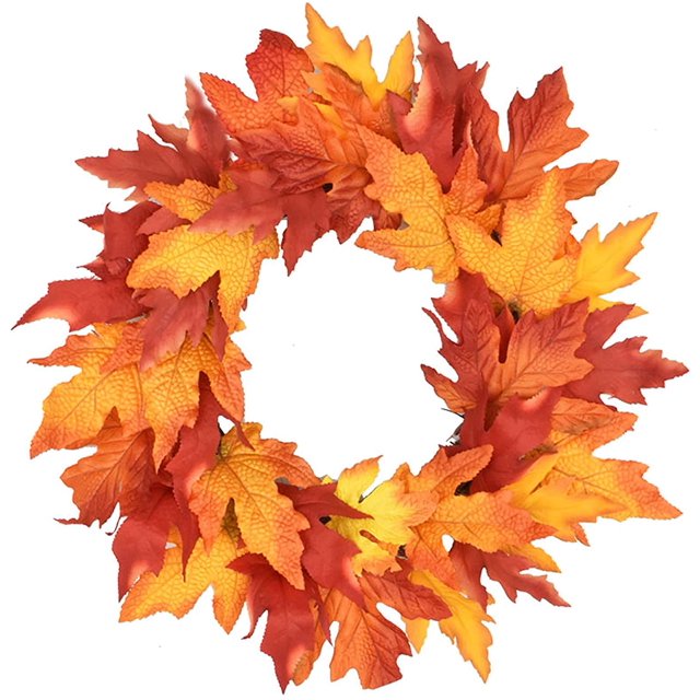 Guirnalda de hojas de arce para Halloween, 19,6 cm, guirnalda de puerta de otoño, guirnalda de adornos de otoño Sincero Electrónica