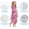 thumbnail image 7 of Pink Paisley and Floral Pattern Hooded Bath Towel，60"x35" for Ages 3 To 12 Kids, Quick Dry Lightweight Soft Microfiber Hood Beach Towel Cover Up for Kids, 7 of 7