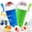 Blue+Green, variant on Slushie Cup, 2 Pack Slushy Maker Cup, Frozen Magic Squeeze Cups for Juice Milk Yogurt Ice Cream Make, DIY Cooling Cup with Lid & Straw Cool Stuff Things for Kids Friends Family(Blue+Pink)