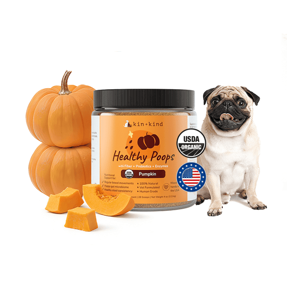 kin kind Organic Healthy Poops Supplement for Dogs & Cats (Medium) - 4 oz