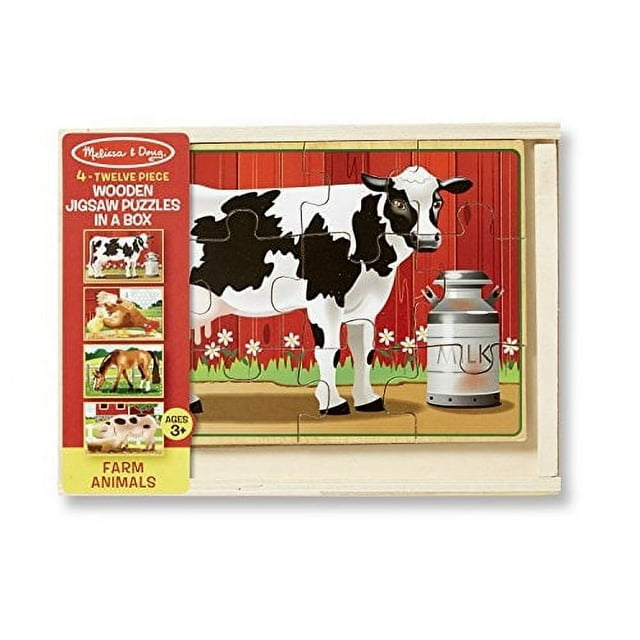 Rompecabezas de madera Melissa & Doug 4 rompecabezas de 12 piezas para niños