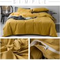 thumbnail image 4 of Full Size Super Soft Microfiber Mustard Yellow Duvet Cover 3 Pieces Solid, 4 of 7
