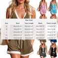 Atogsazn Women's Two Piece Outfits Button Up V Neck Tank Tops Shorts ...