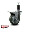 thumbnail image 2 of 4 Inch Gray Poly Swivel 1-1/4 Inch Expanding Stem Caster Total Lock Brake SCC, 2 of 2