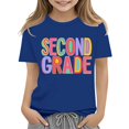 thumbnail image 3 of UACY Girls Second Grade Back to School T Shirt Short Sleeve Crew Neck Cotton Casual Graphic Tee for Kids (Blue, 3-4 Years), 3 of 6