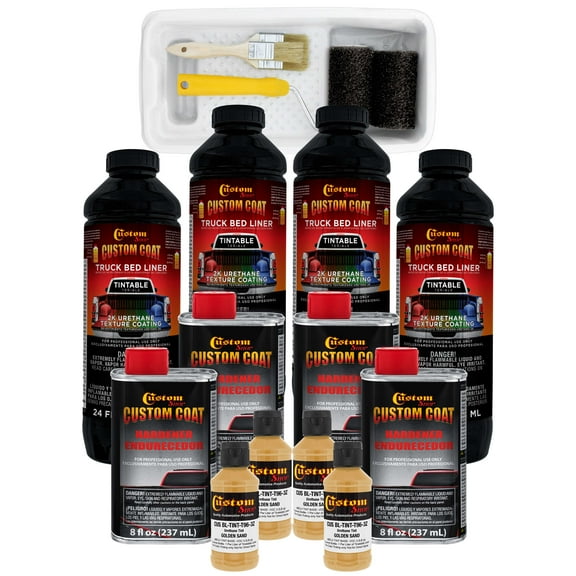 Custom Coat 30266 Golden Sand T96 Urethane Roll-On, Brush-On or Spray-On Truck Bed Liner, 1 Gallon Kit with Roller Applicator Kit