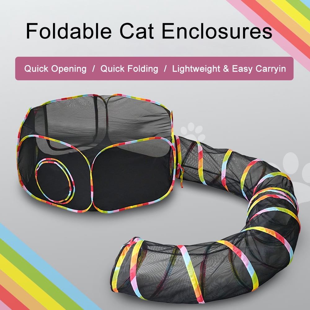 Enclosure,With Portable Playpen Animals Indoor Outdoors Playpen Tunnel Playpen Playpen Outdoors Cat