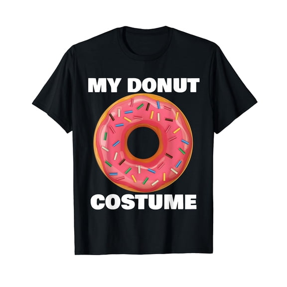 Funny Donut Halloween Costume Sprinkle Short Sleeve T-Shirt Black Tee