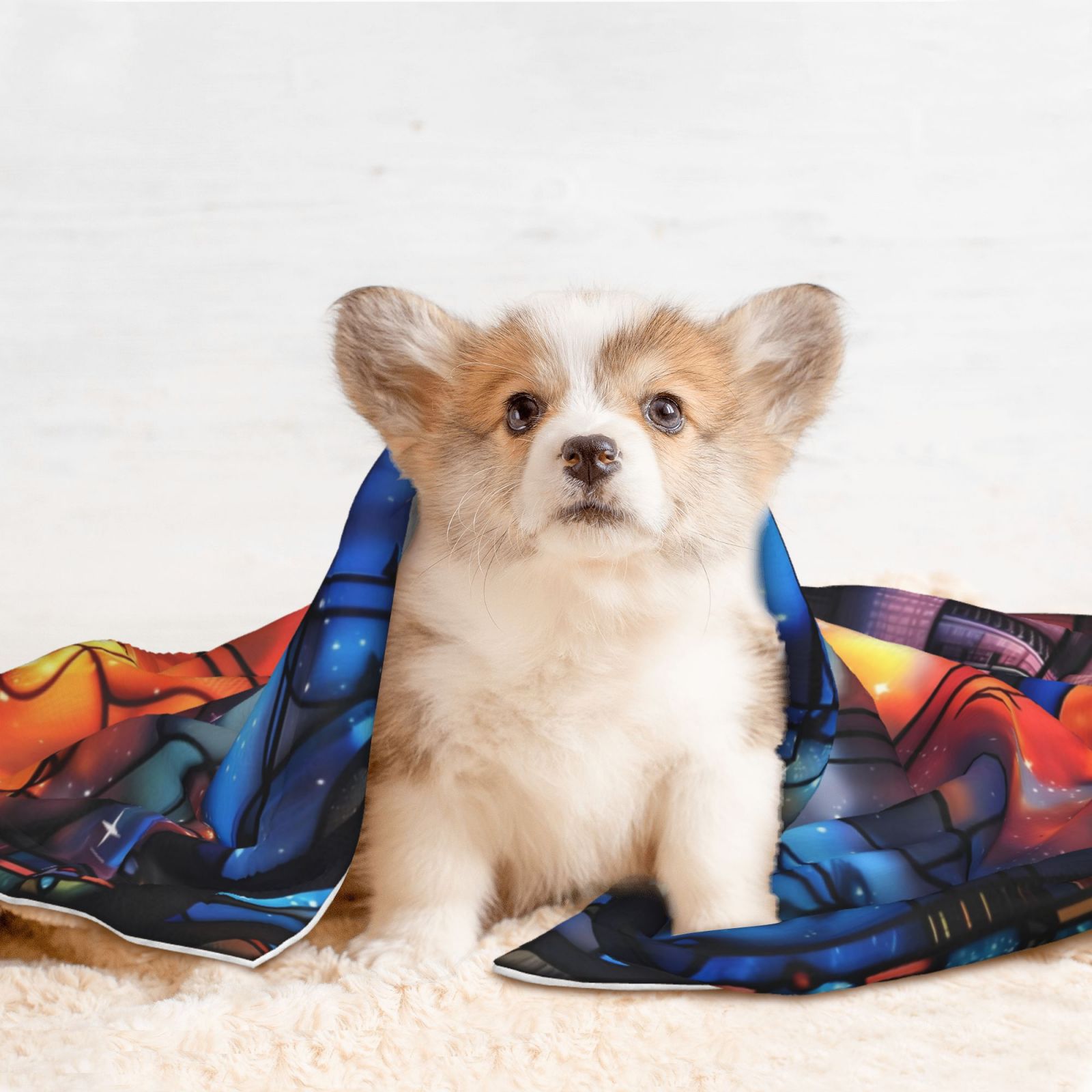 Naloa Magical Stained Glass Castle Dog Blanket, 3 Sizes Cat Blanket for Indoor Cats Large Medium Small Dog Gifts-Small