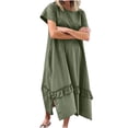 thumbnail image 2 of DailyTrove Women's Multi Color Ruffled Short Sleeve Maxi Dress, Romantic Outerwear for Summer Beach Vacations Seaside Relaxation, 2 of 6